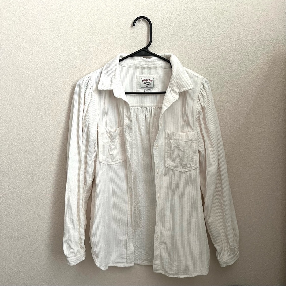 White Corduroy Shacket